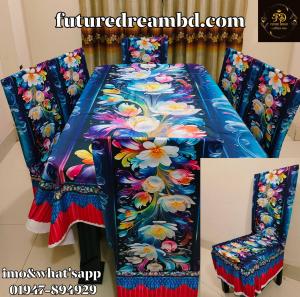 3D ওয়াটারপ্রুফ প্রিমিয়াম কুচি ডাইনিং টেবিল সেট 10