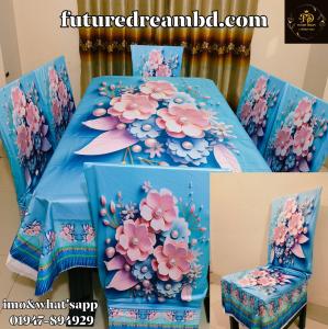 3D ওয়াটারপ্রুফ প্রিমিয়াম কুচি ডাইনিং টেবিল সেট 07